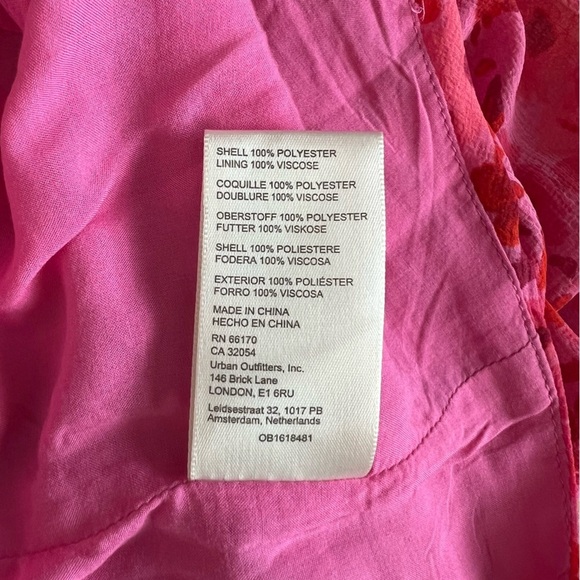 Free People Oh Lala Red Pink Floral Top Size Large - Picture 11 of 11